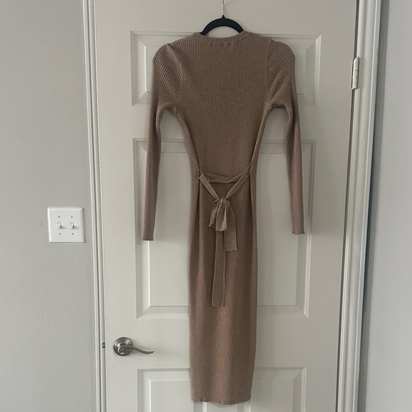 Mango Tan Ribbed Knit Dress - Picture 3 of 4